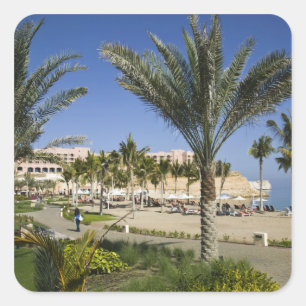 Oman, Muscat, Al, Jissah. Shangri, La Barr Al, Vierkante Sticker