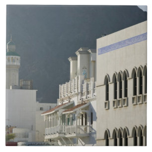 Oman, Muscat, Mutrah. Mutrah Corniche-moskee en Tegeltje
