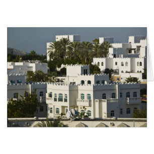 Oman, Muscat, Qurm. Gebouwen van Qurm gebied /