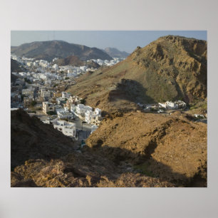 Oman, Muscat, Ruwi/Al Hamriyah. Uitzicht van Ruwi  Poster
