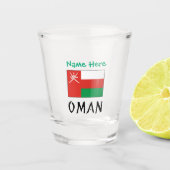 Oman Omani Vlag Groene Personalisatie Shot Glas (Voorkant)