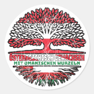 Oman Omanisch Österreichisch Österreich Baum Ronde Sticker