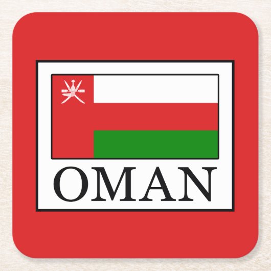 Oman Vierkante Kartonnen Onderzetter (Voorkant)