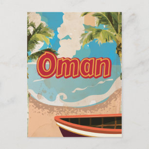Oman Vintage Reisposter Briefkaart