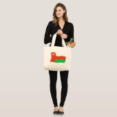 Oman Vlag Boodschappentas Grote Tote Bag (Voorkant (model))