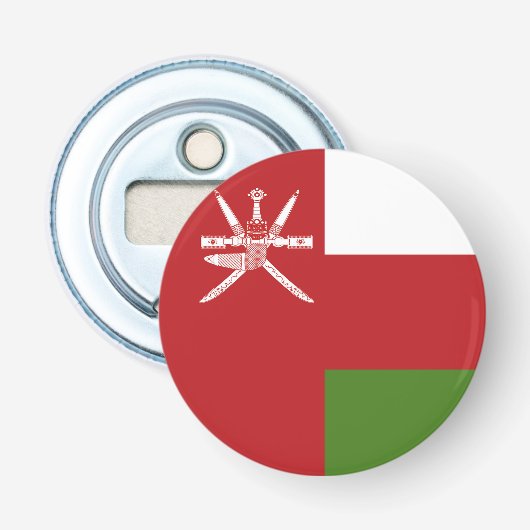 Oman vlag button flesopener (Voorkant)