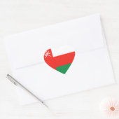 Oman Vlag Hart Sticker (Envelop)