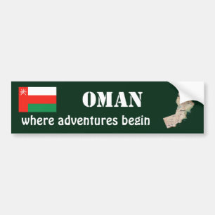 Oman Vlag + Landkaart Bumpersticker