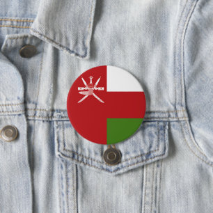 Oman vlag ronde button 7,6 cm