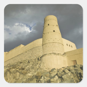 Oman, Westelijke Hajar-bergen, Bahla. Bahla Fort Vierkante Sticker