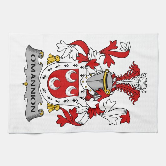 O'Mannion Family Crest Theedoek (Horizontaal)