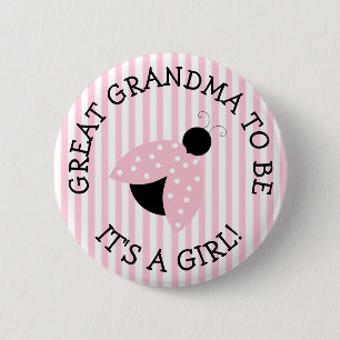 OmaPink lieveheersbeestje Baby shower Button