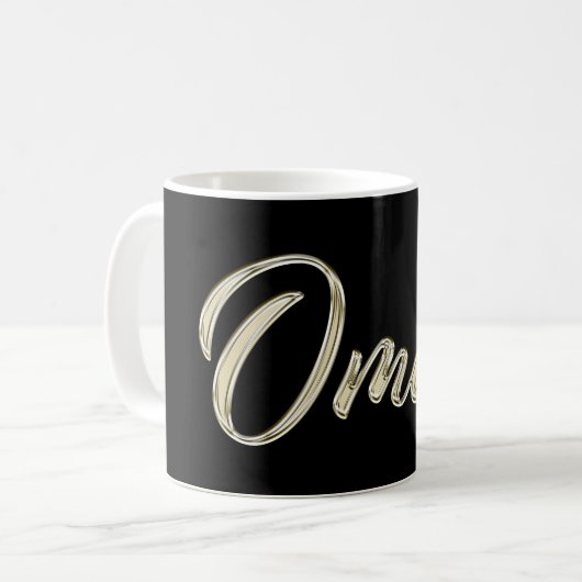 Omar Name whitegold Tasse Teetasse Kaffeetasse Koffiemok (Voorkant links)