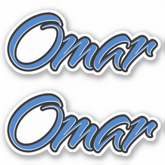 Omar Nom autocollant Stickerset bleu (Devant)