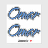 Omar Nom autocollant Stickerset bleu (Feuille)