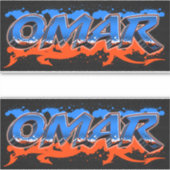 Omar Vorname Name Graffiti Aufkleber Sticker (Voorkant)