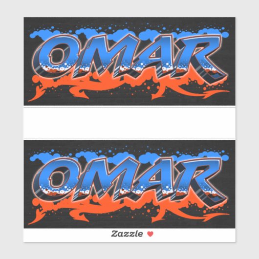 Omar Vorname Name Graffiti Aufkleber Sticker (Vel)
