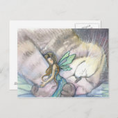 Omarm Cat en Fairy Briefkaart (Voorkant / Achterkant)