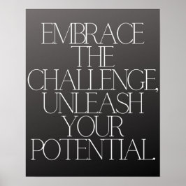 "Omarm de challenge Inspirerend Chalkboard Poster