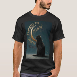 "Omarm de Eclipse" Hemelse Kat Illustratie T-shirt