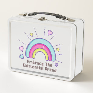 Omarm de Existential Dread Funny Metal Lunchbox