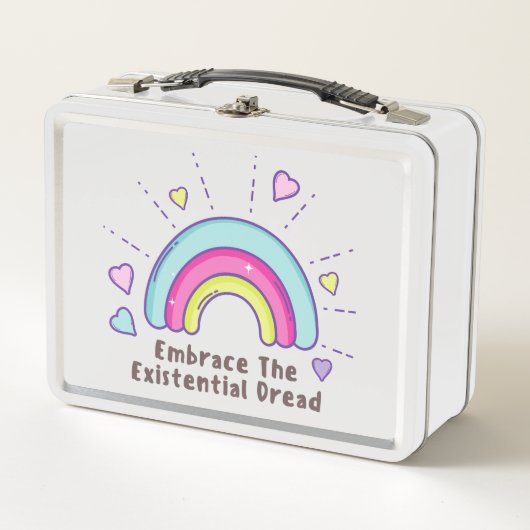 Omarm de Existential Dread Funny Metal Lunchbox (Voorkant)