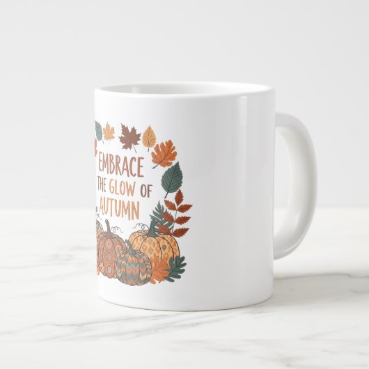 Omarm de gloed van het herfstontwerp extra grote beker (Voorkant rechts)