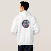 Omarm de Kosmische Howl Wolf Hoodie (Achterkant volledig)
