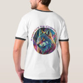 Omarm de Kosmische Howl Wolf T-shirt (Achterkant volledig)