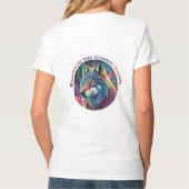 Omarm de Kosmische Howl Wolf T-shirt (Achterkant)