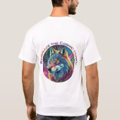Omarm de Kosmische Howl Wolf T-shirt (Achterkant)
