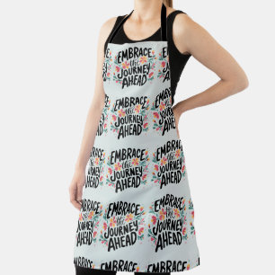 Omarm de reis vooruit Boho Floral Typography Schort
