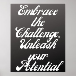 Omarm de uitdaging - Motivatie typografie Poster
