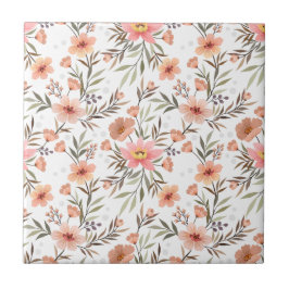 Omarm elegantie: roze Boho bloemen Tegeltje