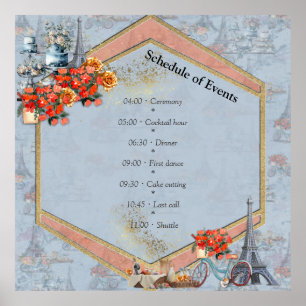 Omarm Frans land wonen in Bord Blauw Poster