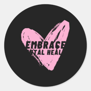 Omarm geestelijke gezondheid roze hart Sticker