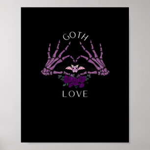 Omarm Gothic skelet hart Poster