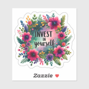 Omarm groei met bloemenkunst sticker