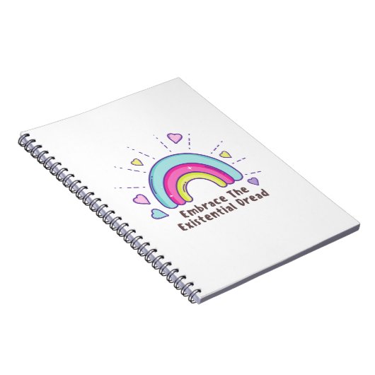 Omarm het Existential Dread Funny notitieboek (Rechterzijde)