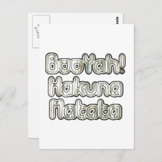 Omarm het moment: Hakuna Matata Ash Grey Text Briefkaart (Voorkant / Achterkant)