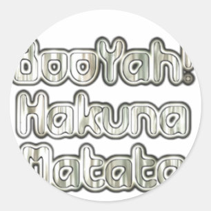 Omarm het moment: Hakuna Matata Ash Grey Text Ronde Sticker