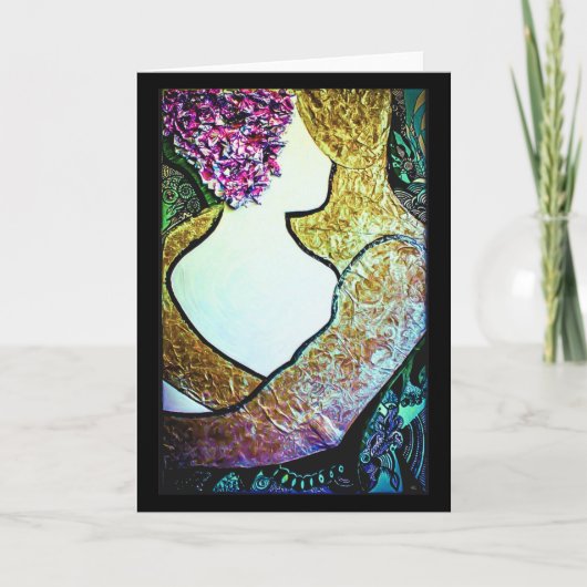 Omarm Interraciaal koppel knuffelen kunstwerk Kaart (Voorkant)