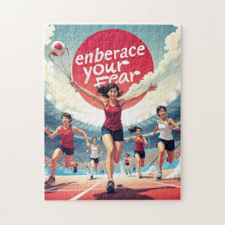 Omarm je angst - Kawaii Motivatie Runner Legpuzzel