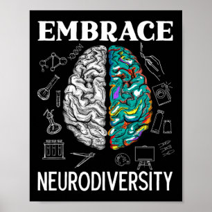 Omarm Neurodiversiteit ADHD Bewustzijn Geestelijke Poster