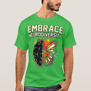 Omarm Neurodiversiteit ADHD-bewustzijn Oranje Lint T-shirt