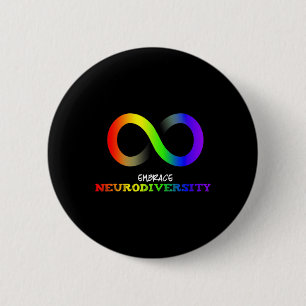 Omarm Neurodiversiteit Autisme Asd Adhd Regenboog Ronde Button 5,7 Cm