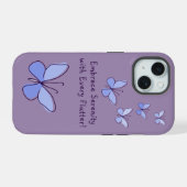 Omarm Serenity met Elke Flutter in Blauw iPhone 15 Hoesje (Achterkant horizontaal)