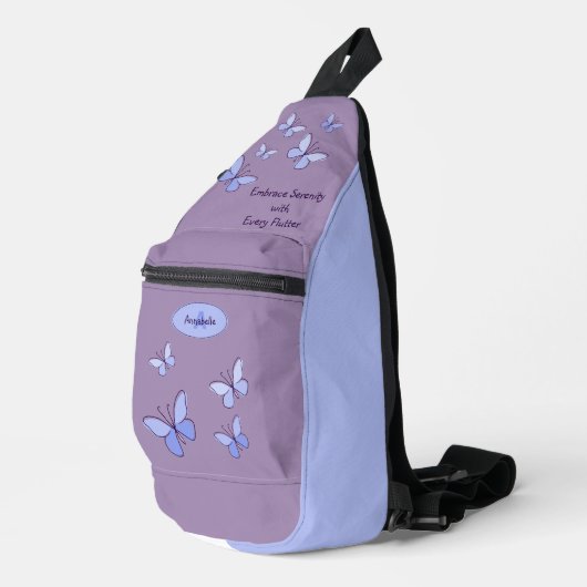 Omarm Serenity met Elke Flutter Violet Sling Bag (Rechterhoek)