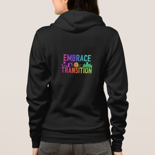 "Omarm Transition" T-shirt met capuchon (Achterkant)