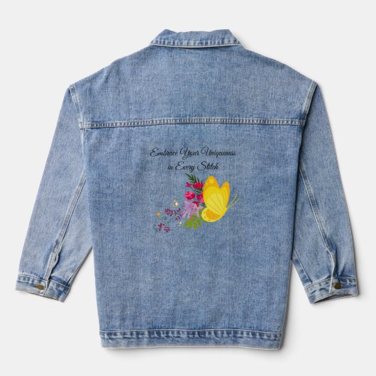 Omarm uw uniciteit in elke steek denim jacket (Achterkant)